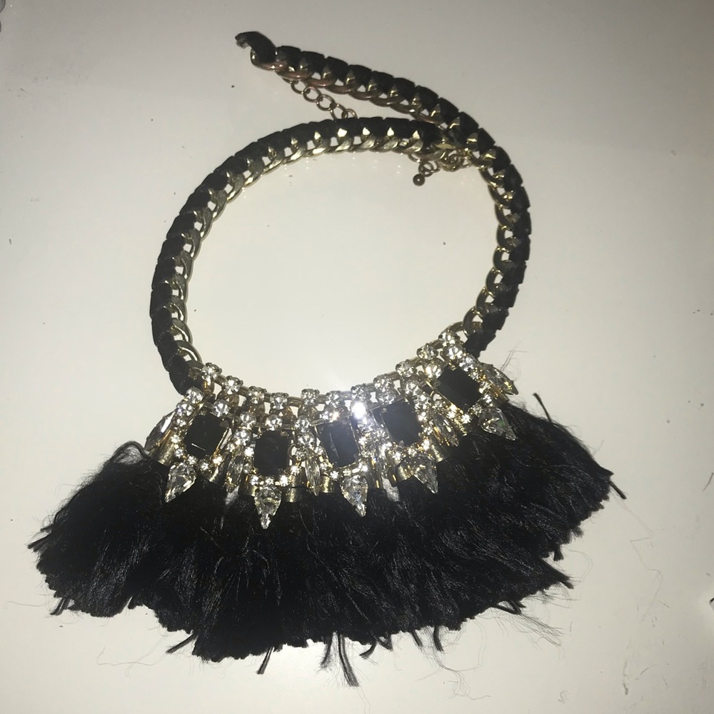 Black & gold statement necklace